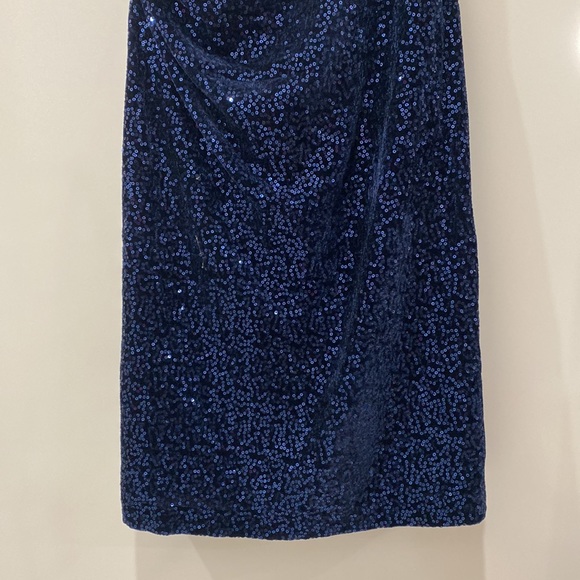 **NWOT ** Eliza J Velvet Allover Sequin Sheath Dress Navy Blue - Picture 8 of 17